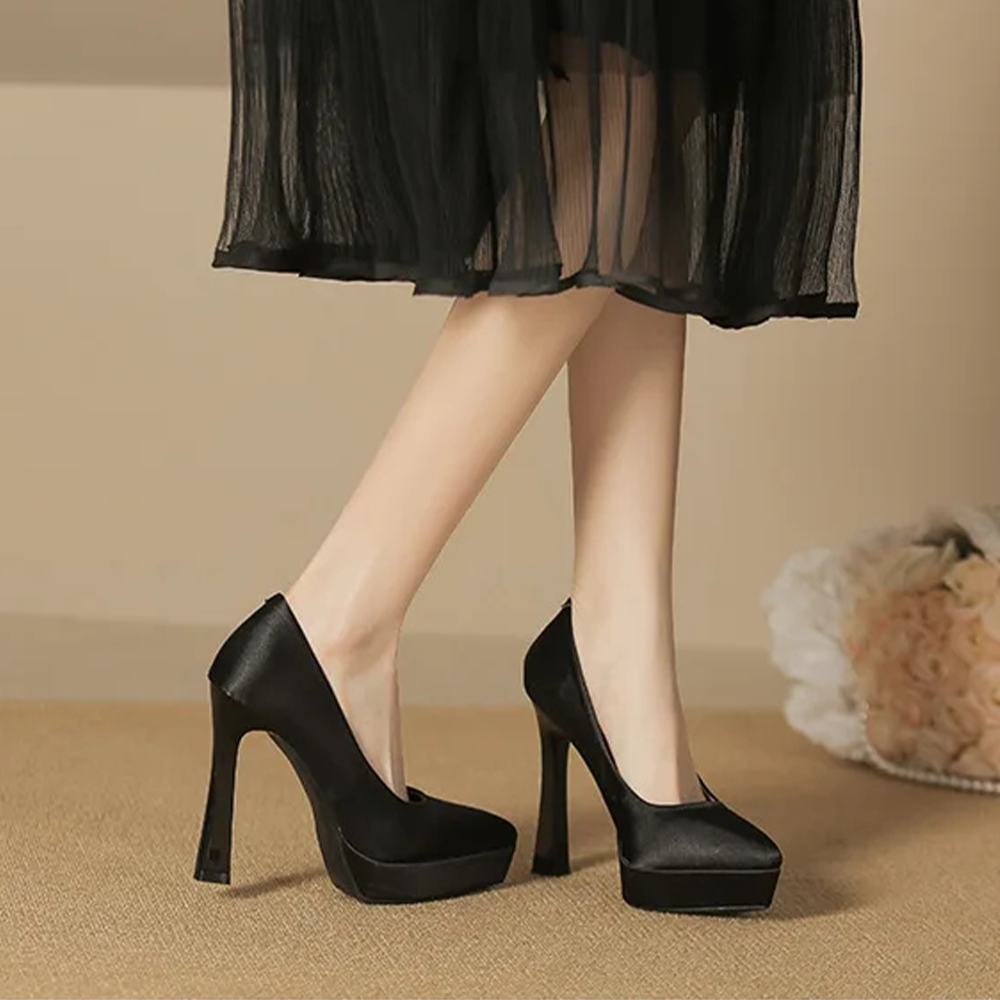 Funki Findz | Shoes | Women's Elegant Satin High Heel Pumps