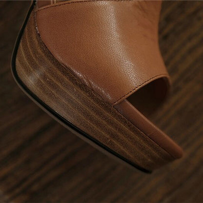 Funki Findz | Shoes | Women's Real Leather Block Heel Sandals