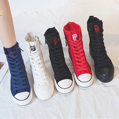 Funki Findz | Boots | Women's High-top Side Zip Canvas Sneaker