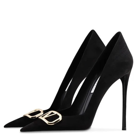 Funki Findz | Shoes | Women's Black Suede Buckled Stilettos