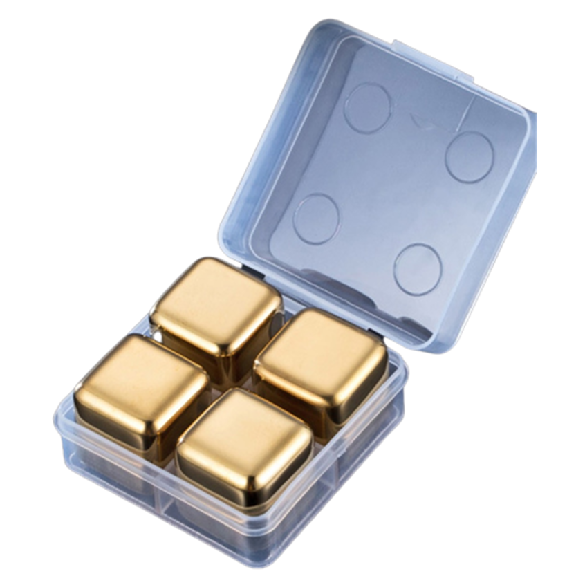 Funki Findz | Whisky Stones | Gold Stainless Steel Ice Cube Sets
