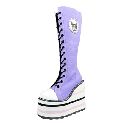 Funki Findz | Boots | Women's Platform Canvas Wedge Sneakers