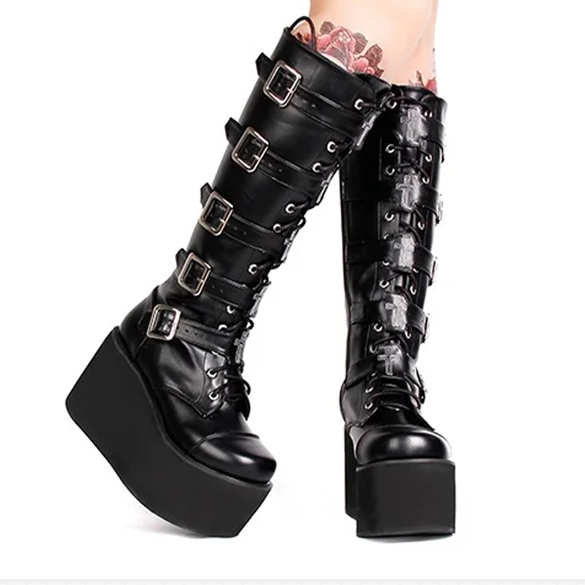 Funki Findz | Boots | Women's Gothic Punk Cross Platform Boots