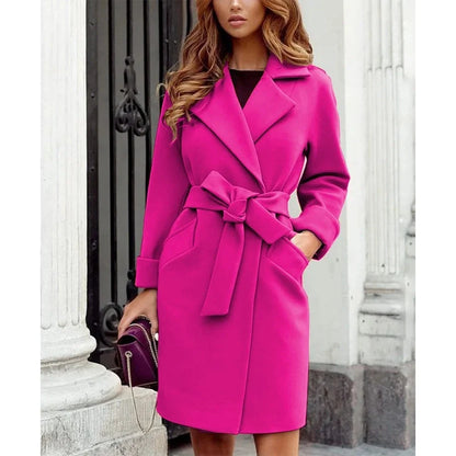Funki Findz | Jackets | Women's Suit Collar Slim Fit Tie Belt Coat