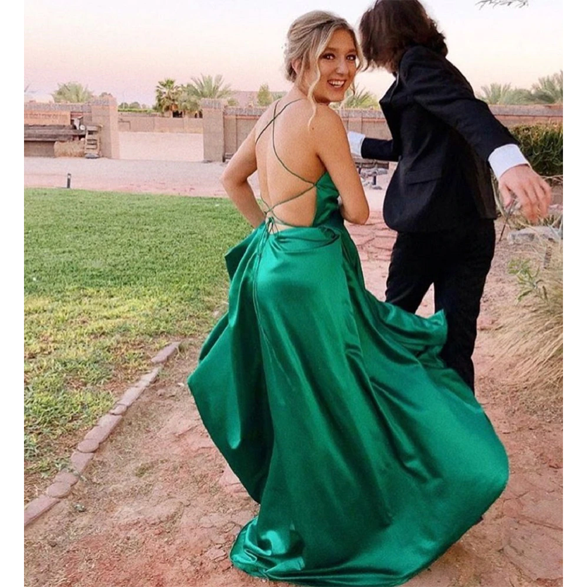 Funki Findz | Dresses | Women's Elegant Long Satin Prom Dress