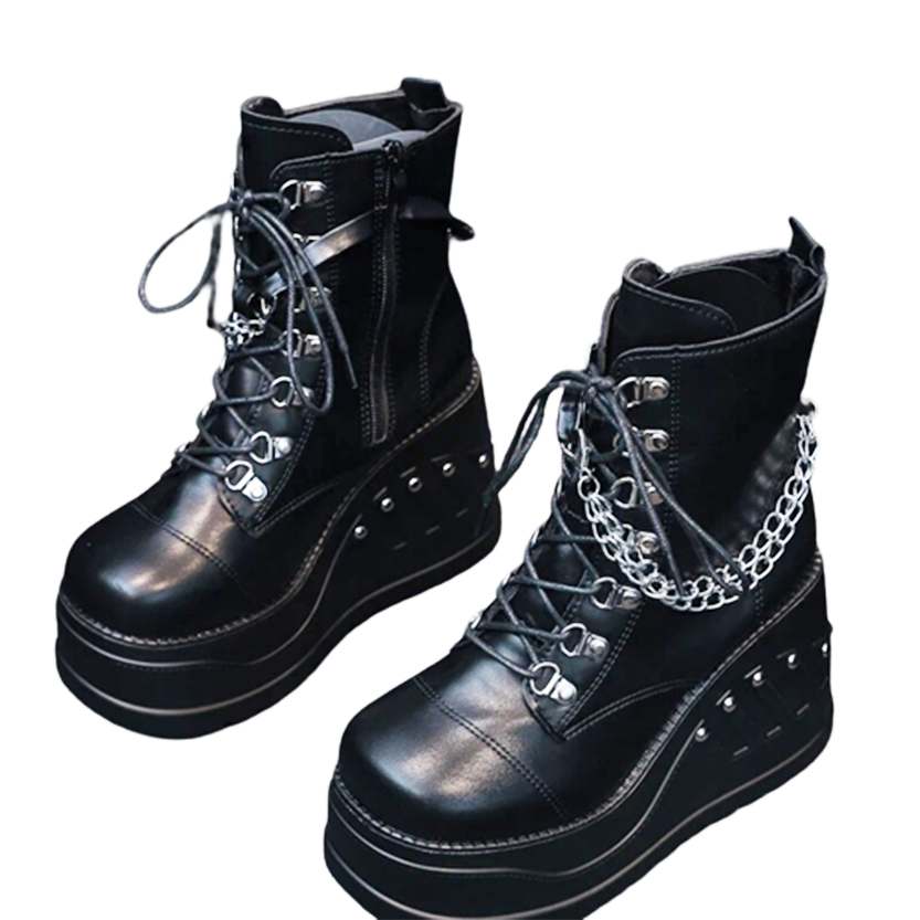 Funki Findz | Boots | Women's Gothic Punk Platform Ankle Boots