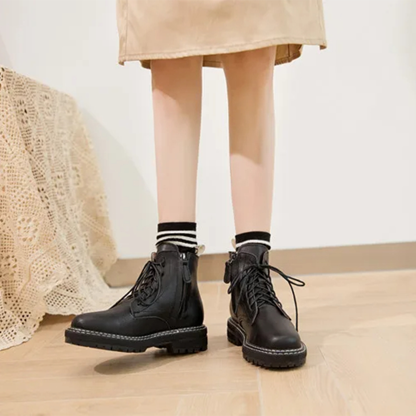 Funki Findz | Boots | Women's Real Leather Lace Up Ankle Boots
