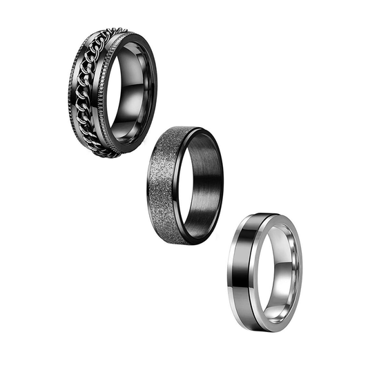Funki Findz | Rings | Unisex Titanium Rotating Spinner Rings x 3