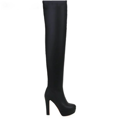 Funki Findz | Boots | Women's Thigh High Block Heel Boots