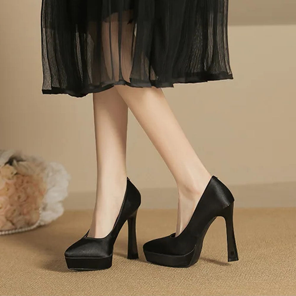 Funki Findz | Shoes | Women's Elegant Satin High Heel Pumps