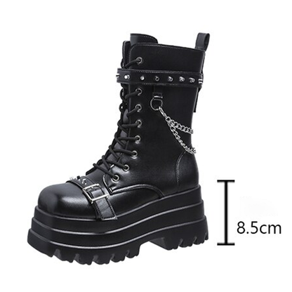 Funki Findz | Boots | Women's Gothic Square Toe Platform Boots