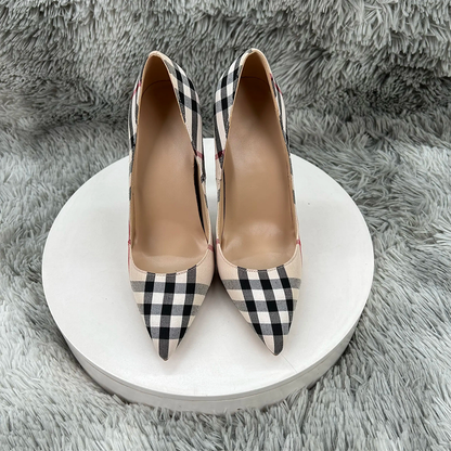 Funki Findz | Shoes | Women's Elegant Neutral Plaid Stilettos