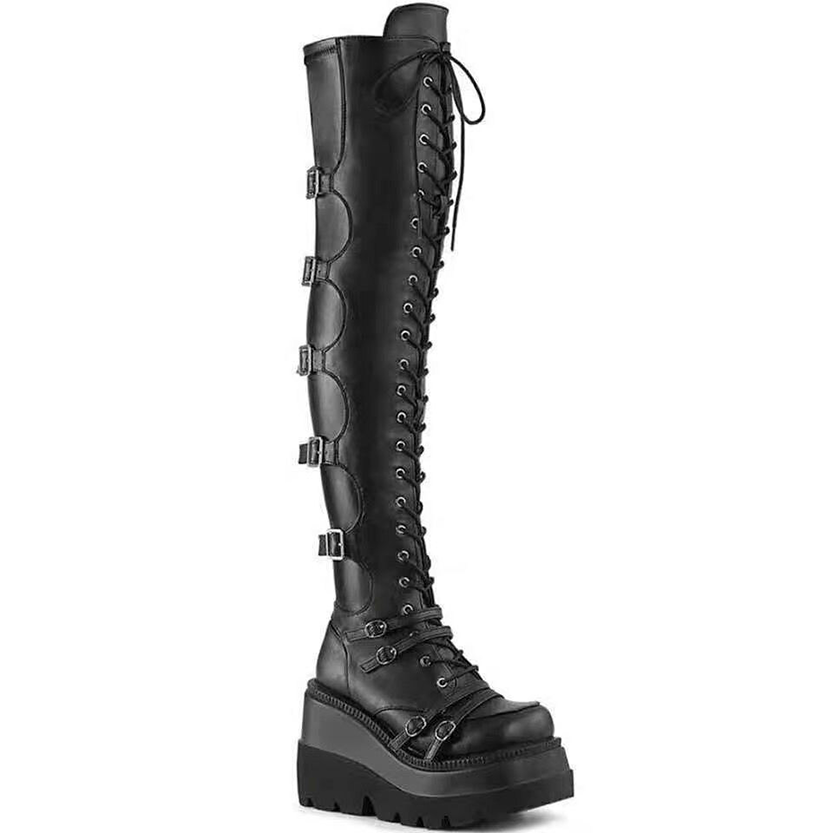 Funki Findz | Boots | Women's Gothic Over Knee Platform Boots