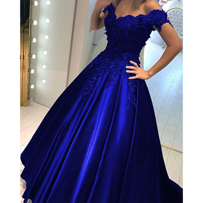 Funki Findz | Dresses | Women's Elegant Long Satin Ball Gown