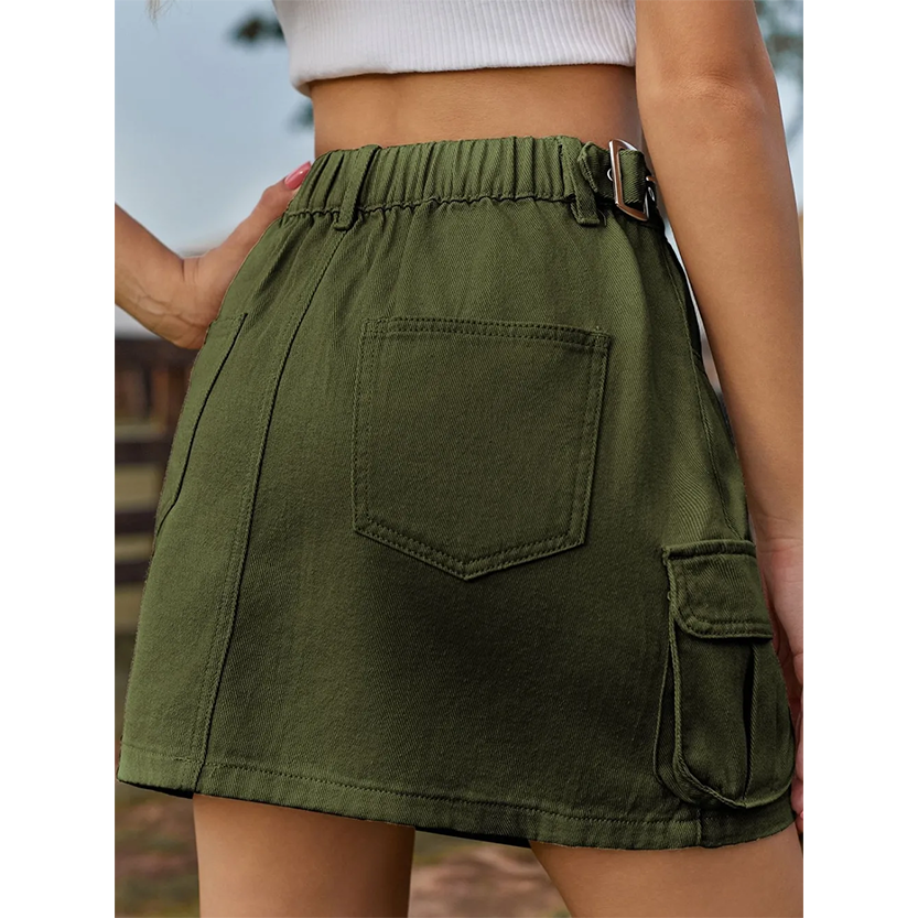 Funki Findz | Skirts | Women's Short Denim Skirt with Pockets
