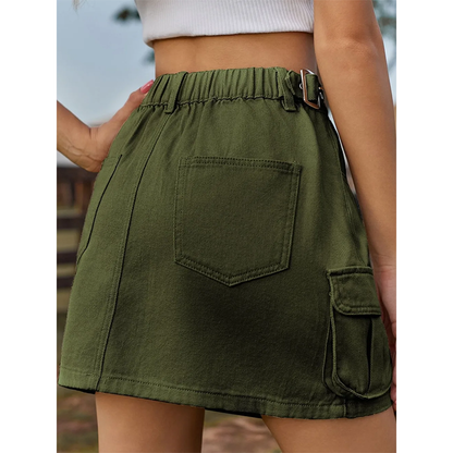 Funki Findz | Skirts | Women's Short Denim Skirt with Pockets