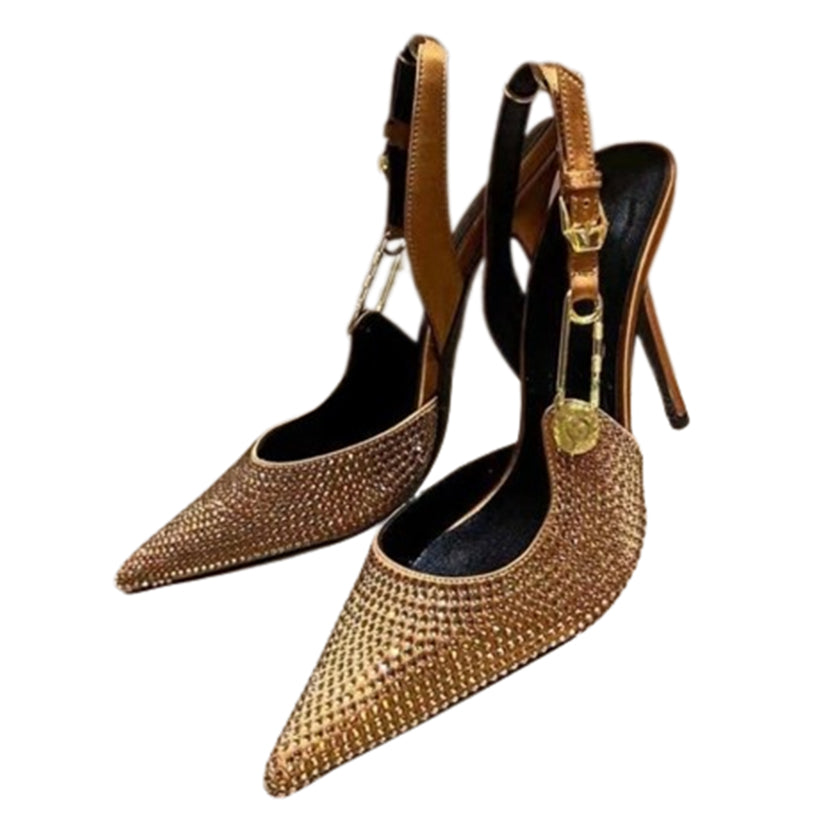 Funki Findz | Shoes | Women's Metallic Beaded High Slingbacks