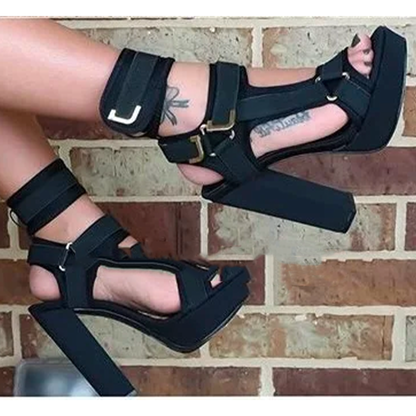 Funki Findz | Shoes | Women's Chunky Heel Strappy Sandals