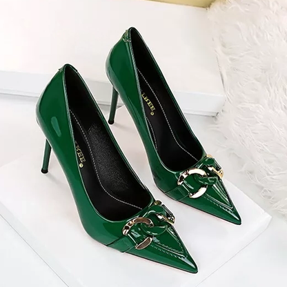 Funki Findz | Shoes | Women's Patent Metal Buckle Luxury Heels