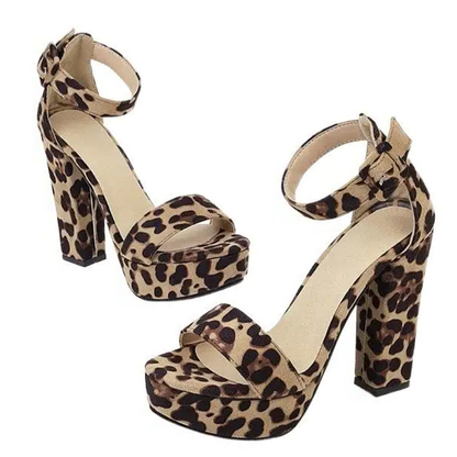 Funki Findz | Shoes | Women's High Leopard Print Platform Sandals