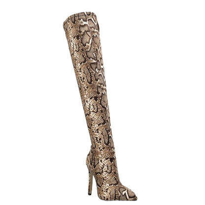 Funki Findz | Boots | Women's Leopard Print PU Long Boots