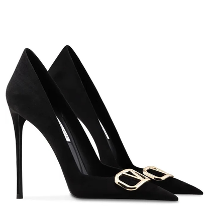 Funki Findz | Shoes | Women's Black Suede Buckled Stilettos