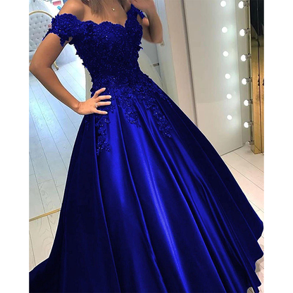 Funki Findz | Dresses | Women's Elegant Long Satin Ball Gown