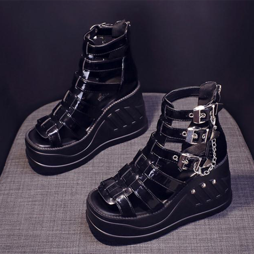 Funki Findz | Shoes | Women's Buckle Platform Gothic Sandals