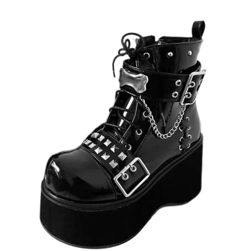Funki Findz | Boots | Women's Gothic Platform Cosplay Wedges