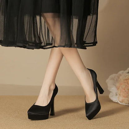 Funki Findz | Shoes | Women's Elegant Satin High Heel Pumps