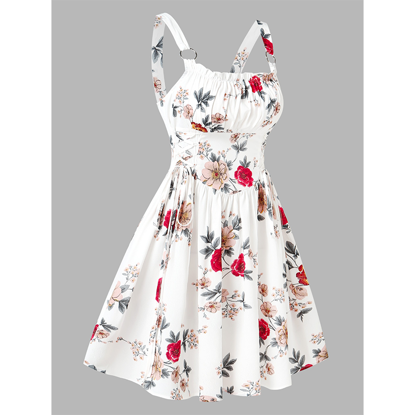 Funki Findz | Dresses | Women's Summer Floral A Line Sundress