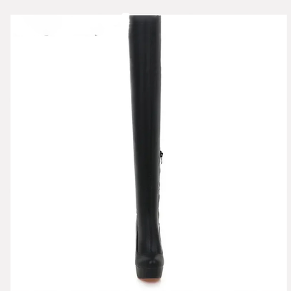 Funki Findz | Boots | Women's Thigh High Block Heel Boots