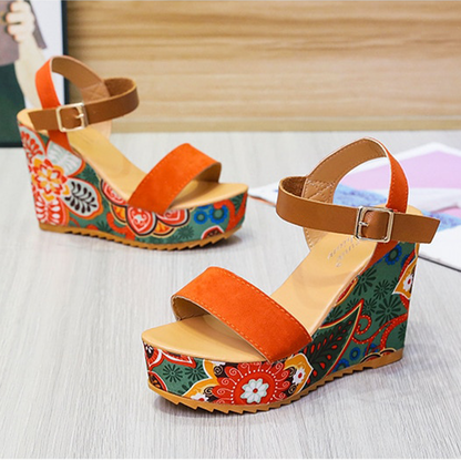 Funki Findz | Shoes | Women's Floral Platform Wedge Sandals