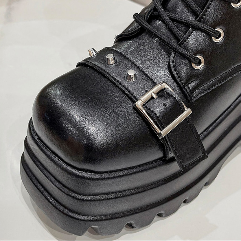 Funki Findz | Boots | Women's Gothic Square Toe Platform Boots
