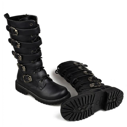 Funki Findz | Boots | Men's Gothic Punk Buckle Strap Biker Boots