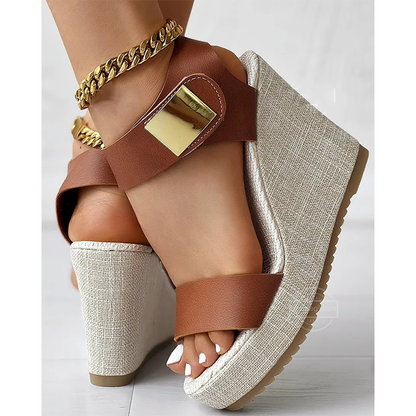 Funki Findz | Shoes | Women's Hign Buckle Strap Wedge Sandal