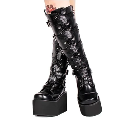 Funki Findz | Boots | Women's Gothic Punk Cross Platform Boots