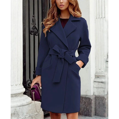 Funki Findz | Jackets | Women's Suit Collar Slim Fit Tie Belt Coat