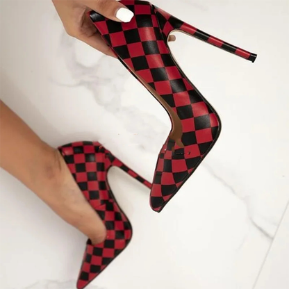 Funki Findz | Shoes | Women's Red Black Checkered Stilettos