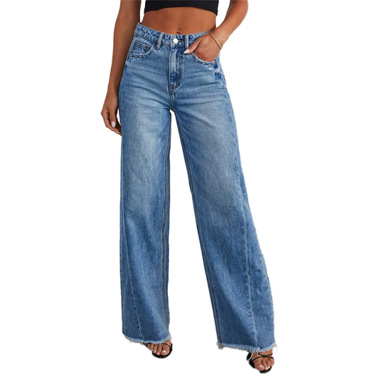 Funki Findz | Pants | Women's Raw Hem Wide Leg Jeans