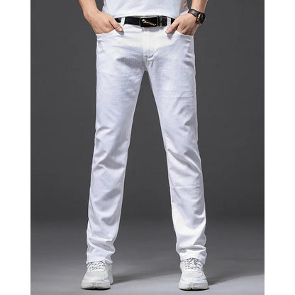 Funki Findz | Pants | Men's Fashion Slim Fit White Stretch Jeans