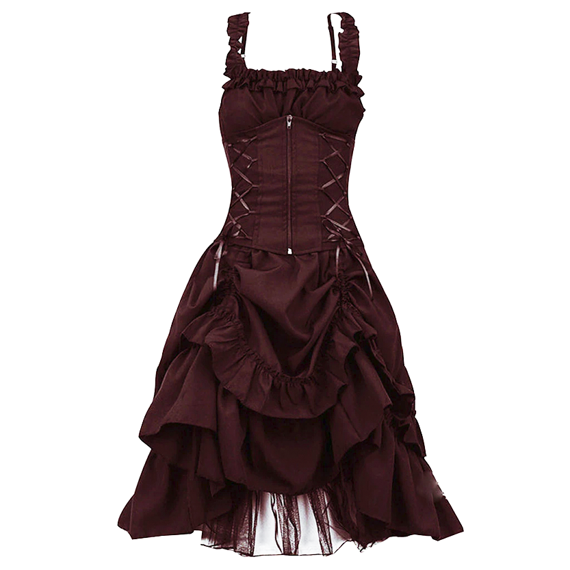 Funki Findz | Dresses | Women's Gothic Lace Up Victorian Dress