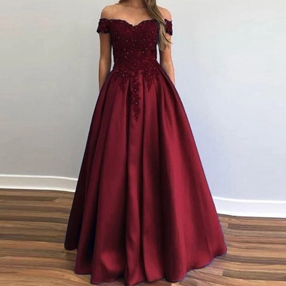 Funki Findz | Dresses | Women's Elegant Long Satin Ball Gown