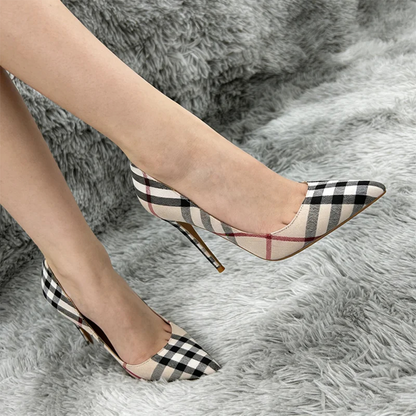 Funki Findz | Shoes | Women's Elegant Neutral Plaid Stilettos