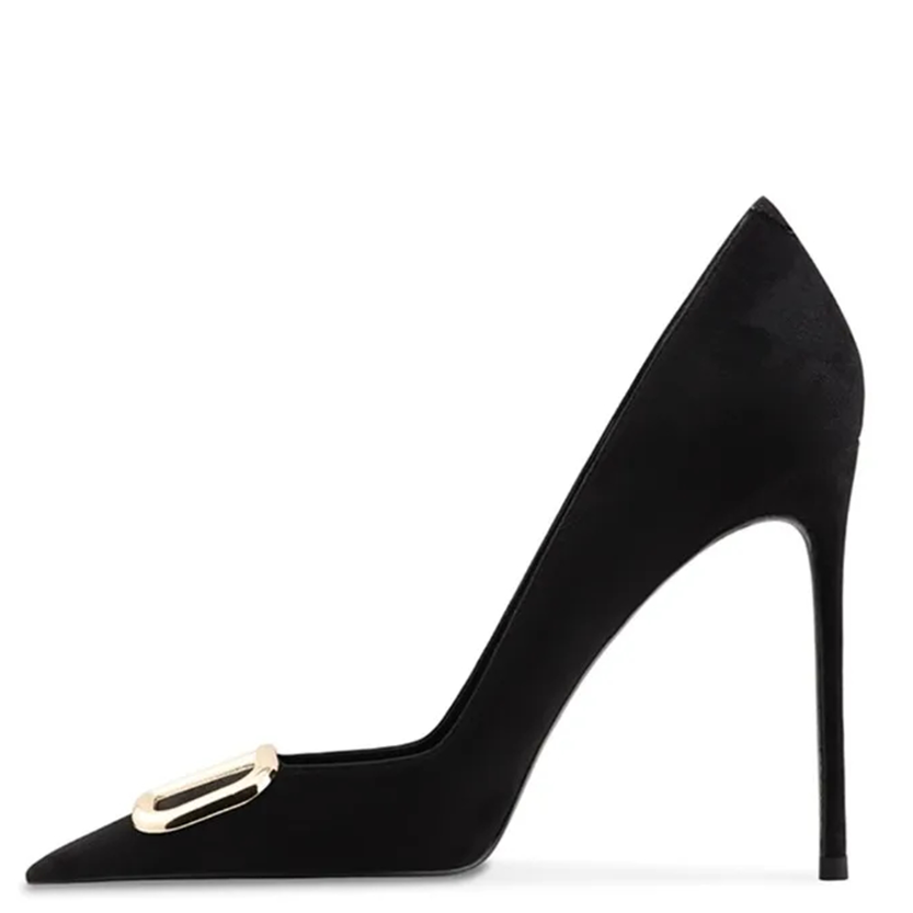 Funki Findz | Shoes | Women's Black Suede Buckled Stilettos