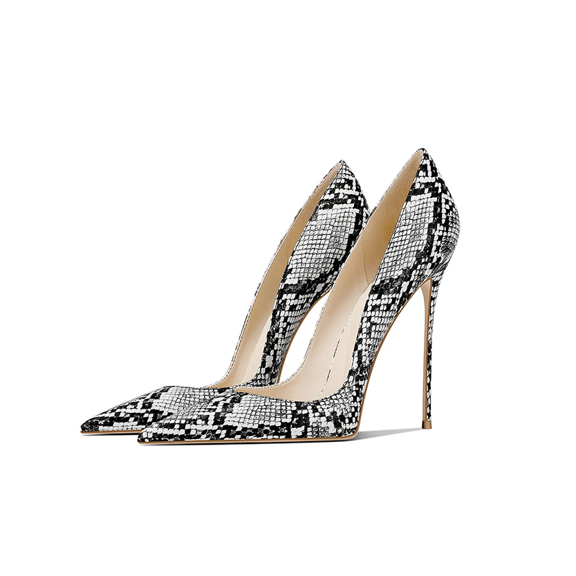 Funki Findz | Shoes | Women's Snake Skin Pattern High Stilettos