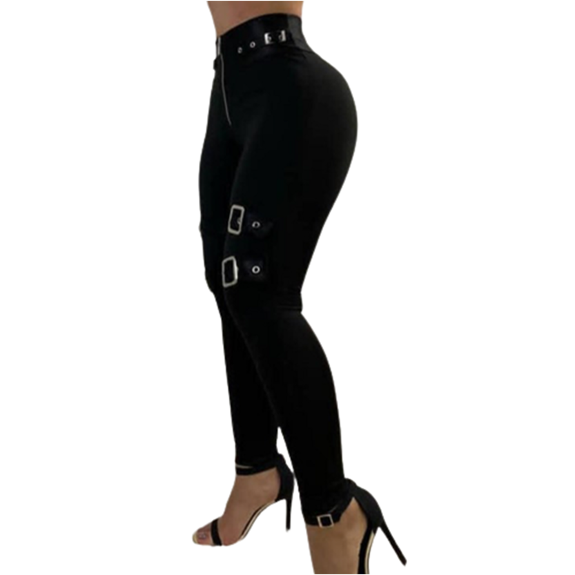 Funki Findz | Pants | Women's Fitted Stretch Buckle Zip Pants