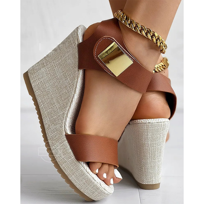 Funki Findz | Shoes | Women's Hign Buckle Strap Wedge Sandal