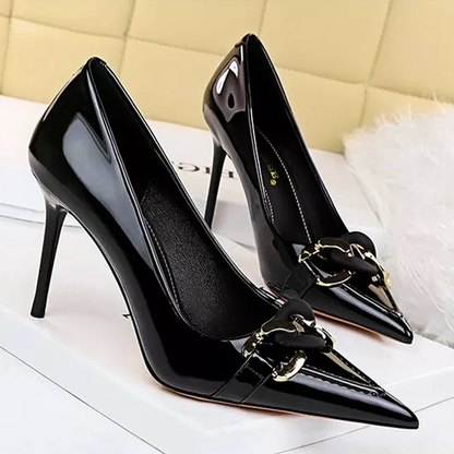 Funki Findz | Shoes | Women's Patent Metal Buckle Luxury Heels