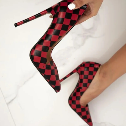 Funki Findz | Shoes | Women's Red Black Checkered Stilettos